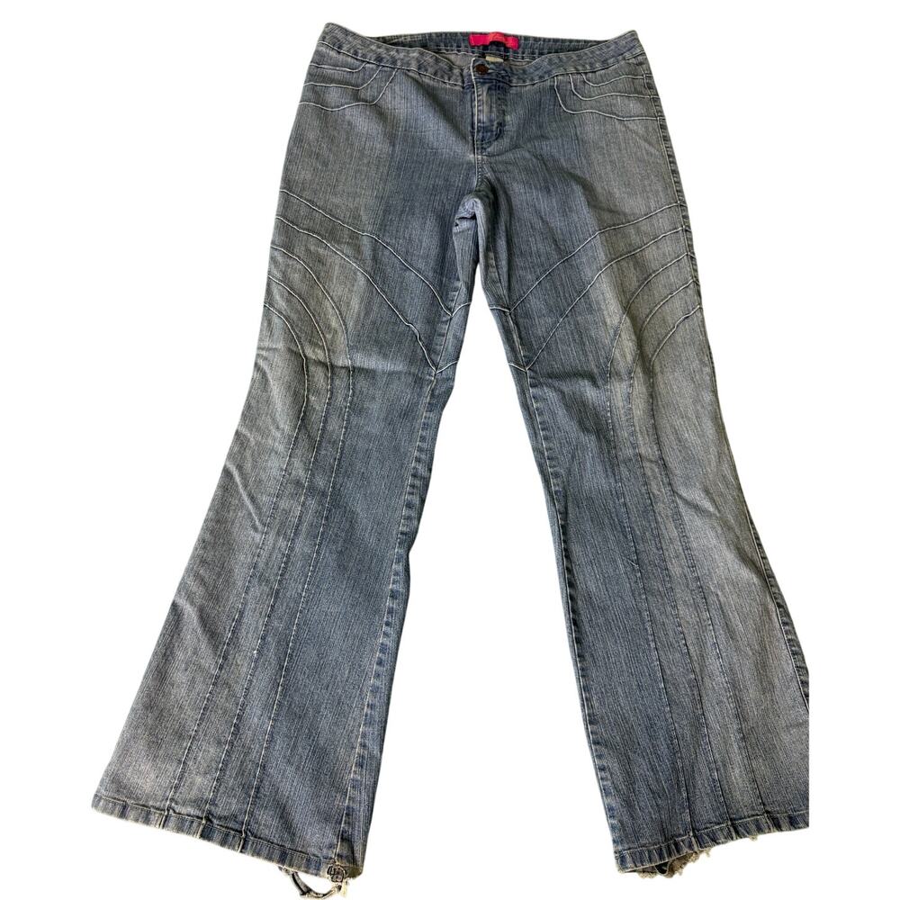 Vintage Y2K Thalia Sodi Flare Jeans 15/16 Light Wash Denim No Pockets